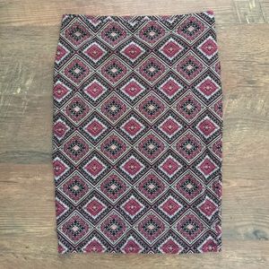 Forever21 Boho Tribal Print Midi Fitted Pencil Skirt | Aztec Geometric Body Con